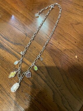 NWOT Kendra Scott Icon Charm Necklace Silver Rhodium Plated